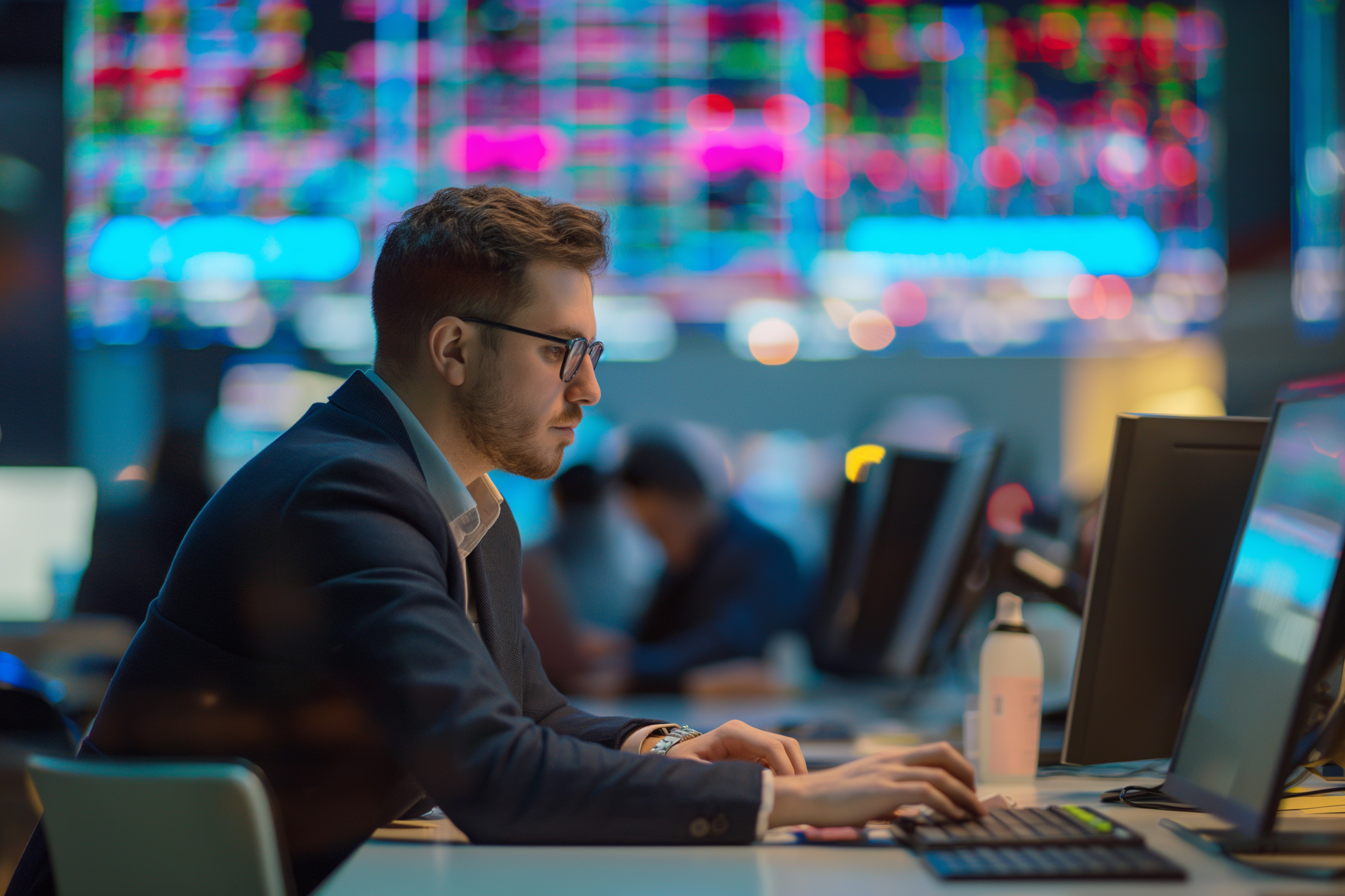 Professional newsroom environment